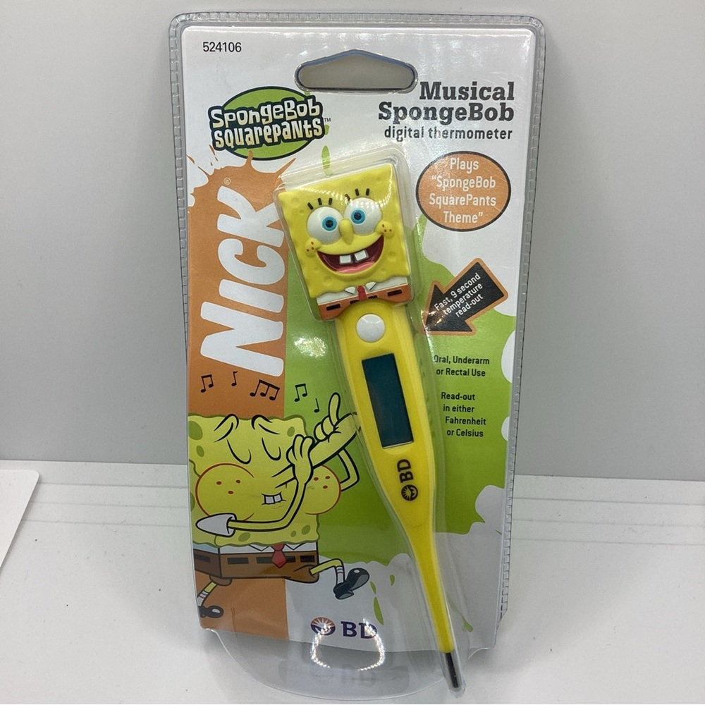 Vintage Nickelodeon Collectible Musical SpongeBob Thermometer 2005